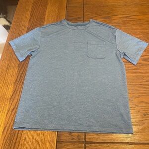 all in motion Men's Heathered Light Blue Short Sleeve Pocket Tee